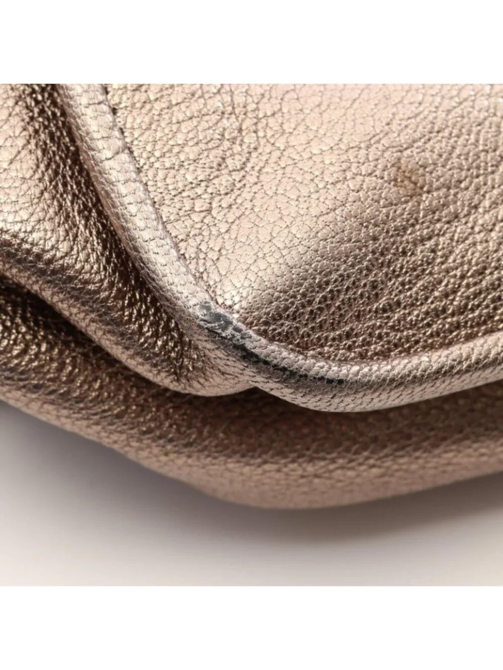 Loewe Shoulder Bag Anagram Metallic Maia 2-Way Champagne Gold Leather